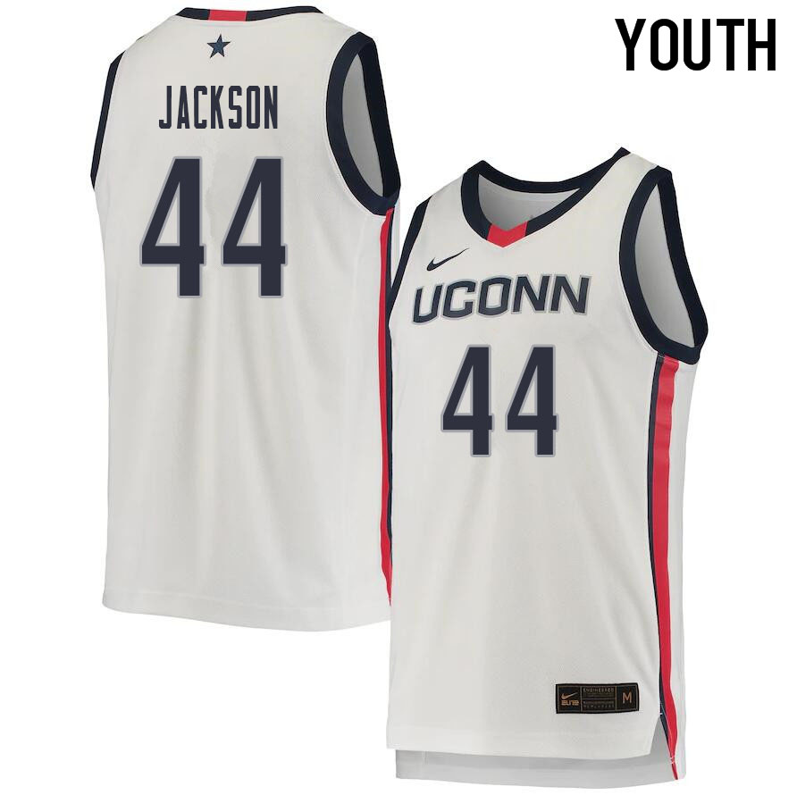 2021 Youth #44 Andre Jackson Uconn Huskies College Basketball Jerseys Sale-White